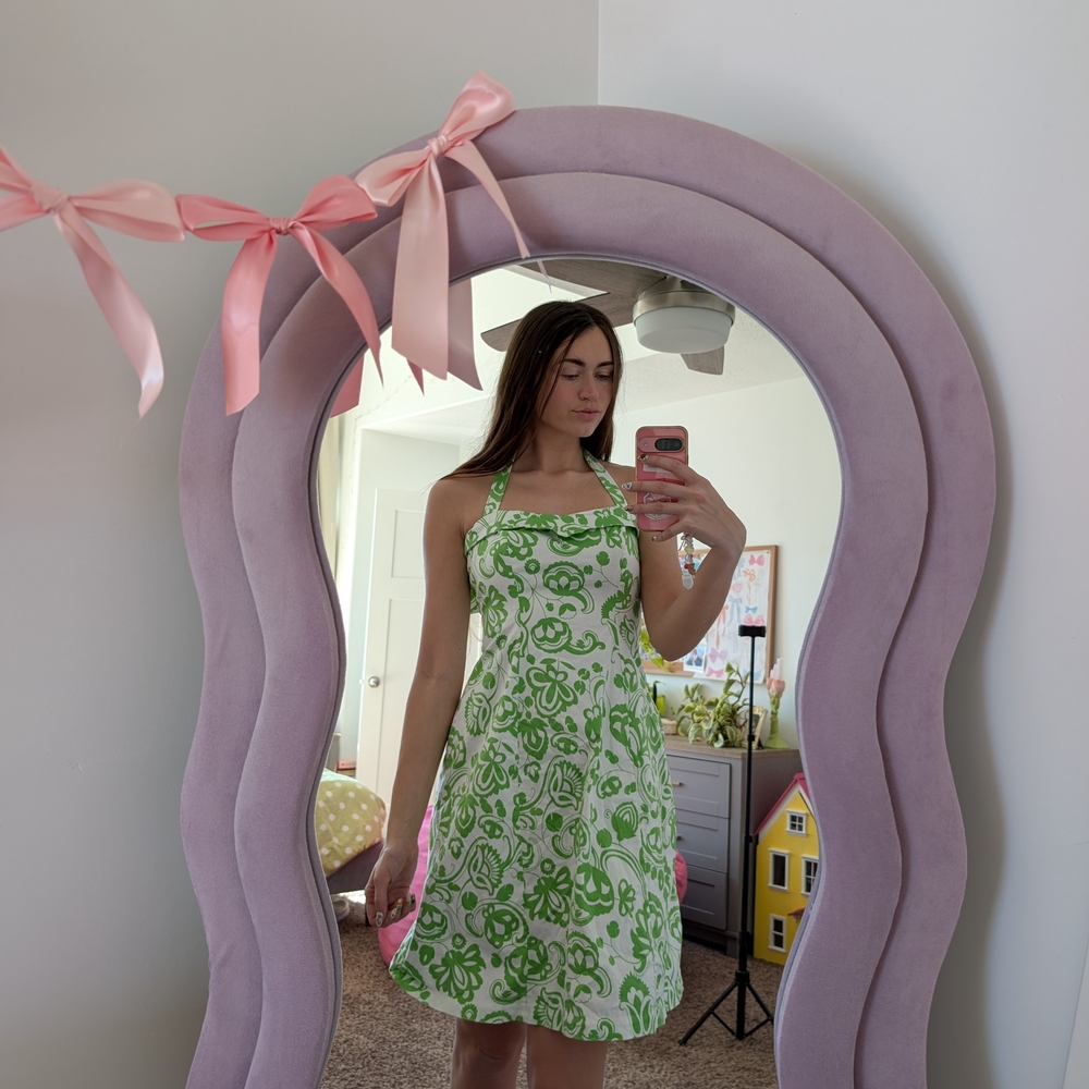 Women's Green Floral Halter Dress Size 6